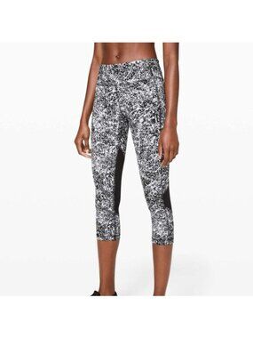 Lululemon Pace Rival Crop Paint Splash Silver Drop